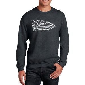 LA Pop Art Men's Word Art Crewneck Sweatshirt - Pledge of Allegiance Flag - 1 of 4