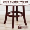 Tangkula 26" Counter Height Swivel Barstools Set of 2/4 High Backs & Footrests Solid Wood - 4 of 4