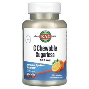 KAL C Chewable Sugarless, Orange, 500 mg, 60 Chewables - 1 of 2