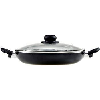 RAVELLI Italia Linea 30 Non Stick Saute Pan with Glass Lid - Italian Culinary Excellence in Every Sauté