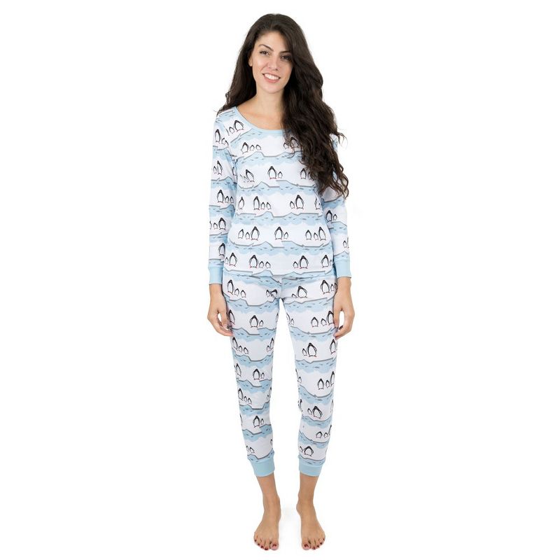 Leveret Womens Two Piece Cotton Christmas Pajamas, 1 of 4