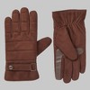 Isotoner Men's Quilted Microsuede Gloves - Brown - 2 of 2