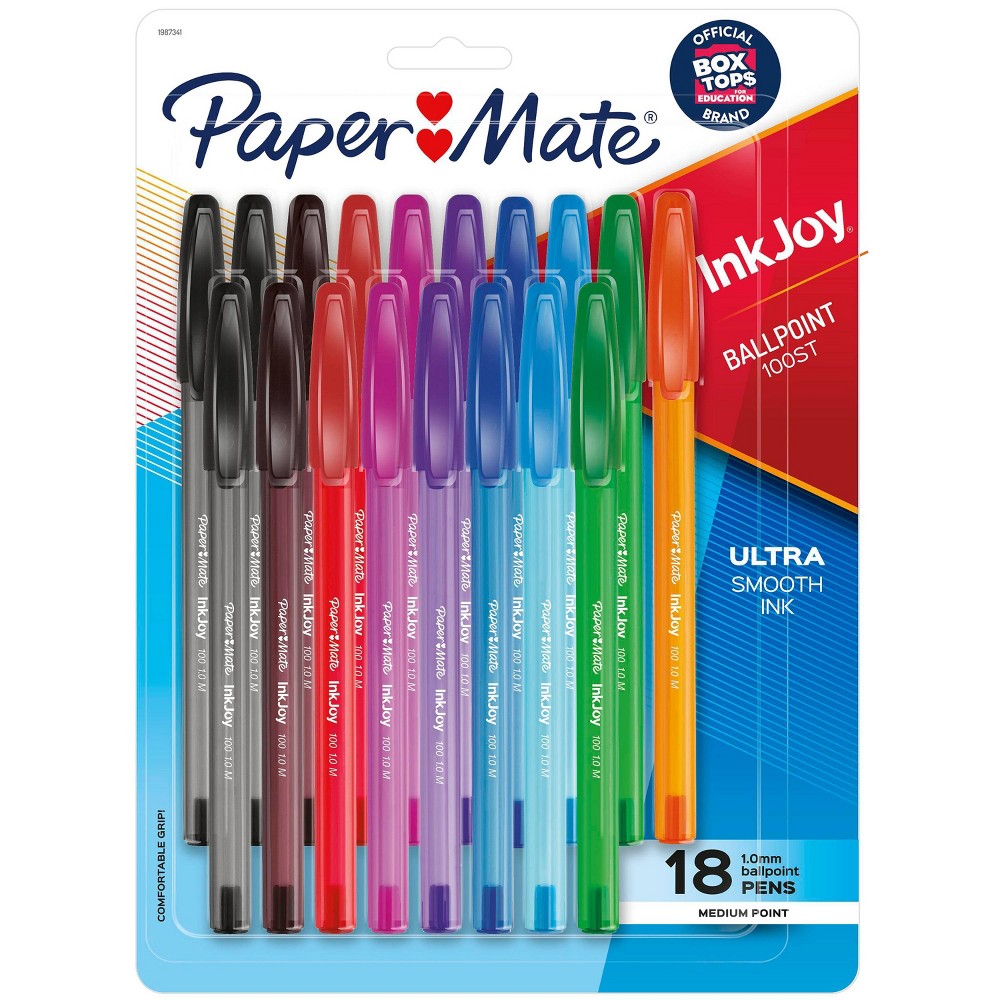 Photos - Pen Paper Mate Ink Joy 100ST 18pk Ballpoint  1.00mm Medium Tip Multicolore 