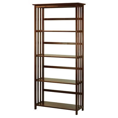 63" 5 Tier Mission Style Bookcase