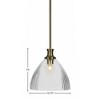 Toltec Lighting Carina 1 - Light Pendant in  New Aged Brass with 10.75" Clear Ribbed Shade - 2 of 2