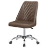 TiramisuBest Brown Leatherette Upholstered Adjustable Desk Chair for Home Office, Comfort Design with Caster Wheels - 3 of 4