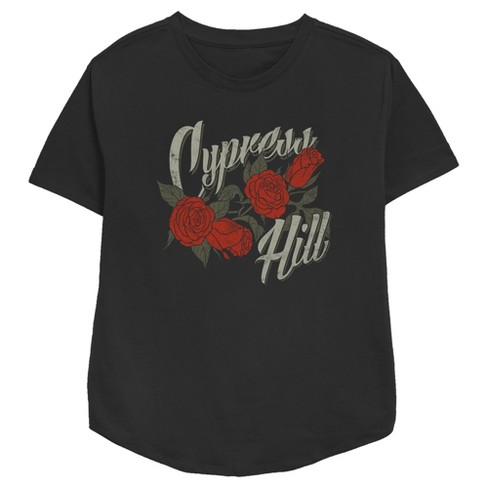 Women's Cypress Hill Roses Logo T-Shirt - Black - X Small