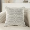 Mina Victory Luminescence Sweetheart Stripes 20" x 20" Ivory/Silver Indoor Throw Pillow - 4 of 4