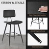 Arceso 24.5" Counter Height Bar Stools Set of 2, Black Faux Leather Upholstered Barstools with Back Footrest and Metal Legs, Armless Bar Chairs - 4 of 4