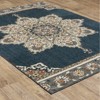 9'10"x12'10" Farrah Bohemian Border Medallion Area Rug Blue/Beige - Captiv8e Designs: Large Traditional Indoor Rug - 4 of 4