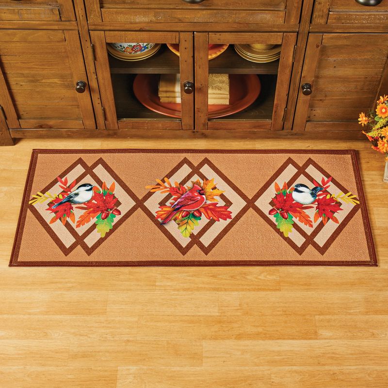 Collections Etc Skid Resistant Chickadee and Cardinal Runner Rug 20" x 48", 2 of 4