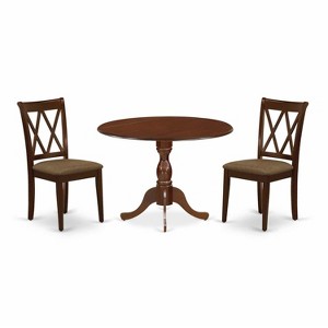 3-Piece Mahogany Finish Solid Wood Top - Dining Room Set  - Seats 4 - 1 of 4