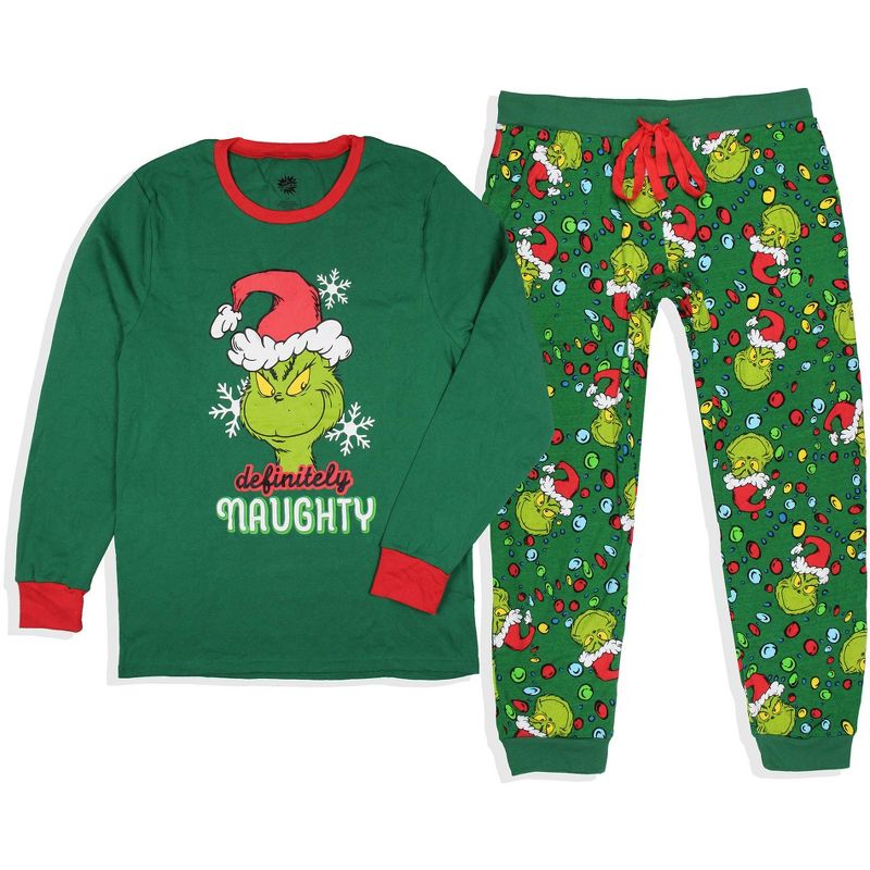 Dr. Seuss How the Grinch Stole Christmas Lights Matching Family Pajama Set, 1 of 7