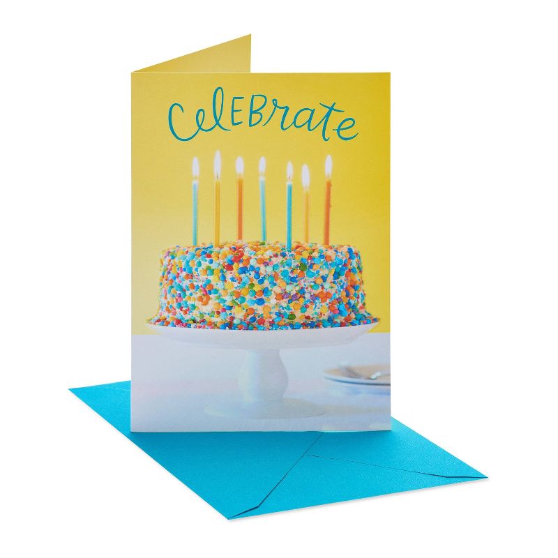 6ct Birthday Cards Celebrate Cake, 3 of 9