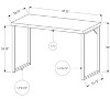 Vynxaria Modern 48" White Computer Desk with Grey Metal Frame Home Office Laptop Workstation - 3 of 4