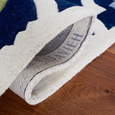 Chatham 3' x 5' Blue and Green Hand-Tufted Wool Area Rug