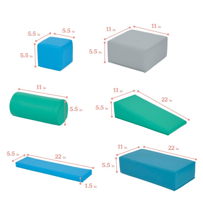 ECR4Kids SoftZone Building Foam Blocks, Large Unit-Style Soft Builder Blocks, 16-Piece, 3 of 10