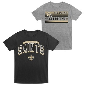 NFL New Orleans Saints Toddler Boys' Gray 2pk T-Shirt - 1 of 3