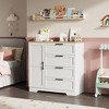 Storage cabinet with  Drawers and Door,  Small Bedroom Wardrobe Cabinet, Clothing Storage Cabinets, Dresser with Storage Closet,for Hallway, Bedroom - 4 of 4