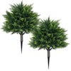 Artificial Cedar Topiary Ball Trees, Set of 2 Faux Cypress Plants UV Resistant Artificial Pine Shrubs Fake Bushes for Front Porch Garden - 2 of 4