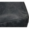 Moti Java Pouf 22" Upholstered in Genuine Leather in Antique Black Contrast Stitching - 3 of 4
