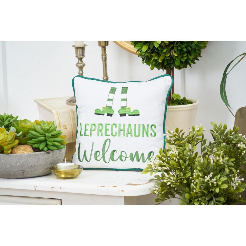 C&F Home Leprechauns Welcome Embroidered 10 X 10 Inch Throw Pillow St. Patrick's Day Decorative Accent Covers For Couch And Bed, 4 of 6