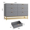 TROPOW Islamic Geometric 6-Drawer Dresser (120x80x45Cm) - Premium Acacia Wood & Gold-Accent Metal Dresser with Quran Shelf for Majlis & Bedrooms - 3 of 4