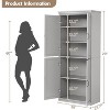 70" Tall Kitchen Pantry Cabinets, with 4 Doors, 2 Adjustable Shelves, Freestanding Cupboard, Modern Storage Cabinet, for Bathroom, Dining Room, Grey - 2 of 4