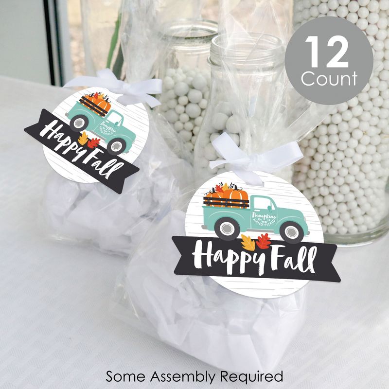 Big Dot of Happiness Happy Fall Truck - Harvest Pumpkin Party Clear Goodie Favor Bags - Treat Bags With Tags - Set of 12, 2 of 8