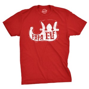 Mens Papa Elf Shoe T Shirt Cute Christmas Santas Helper Tee For Guys - Crazy Dog Men's T Shirt - 1 of 4