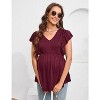Clearlove 2025 Womens Cotton Blend Maternity Nursing Tops/Shirts Wrap V Neck Tie Back Clothes/Tunic Casual Pregnancy Blouse - 3 of 4