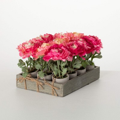 Sullivans Artificial 7" Potted Peony Crate of 12