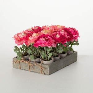Sullivans Artificial 7" Potted Peony Crate of 12 - 1 of 4