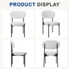 WARMOUNTS Set of 4 Upholstered Modern White Soft Dining Chairs - 4 of 4