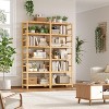 6-Tier Bamboo Shelf, Bamboo Bookcase with Adjustable Shelves, Free Standing Storage Shelf Unit - 2 of 4