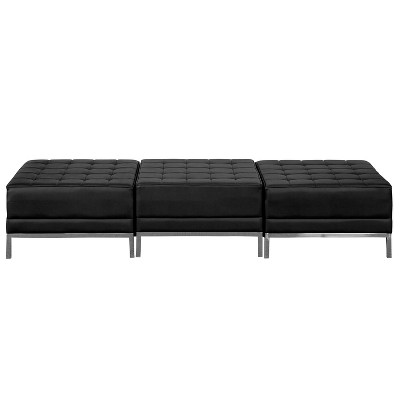 Flash Furniture HERCULES Imagination Series Black LeatherSoft Three Seat Bench with Ganging Clips
