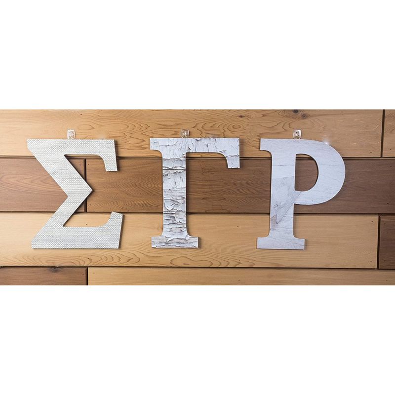 Juvale Unfinished Wooden Alphabet Letters for Home Wall Decor, Greek Letter P for Rho (9 x 11.6 x 0.25 in.), 3 of 6