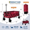 Heavy Duty Foldable Wagon for Beach, Extra Large Collapsible Foldable Wagon for Camping, All Terrain Beach Wagons Extended with Cup Holders for Sand - 3 of 4