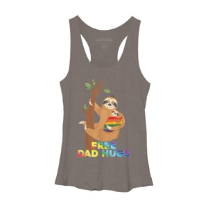 Adult Design By Humans Free Dad Hugs Rainbow Sloth Pride By KangThien Racerback Tank Top - 1 of 2