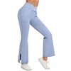 WhizMax Women's High-Waisted Flared Yoga Pants with Side Slits and Pockets - 4 of 4
