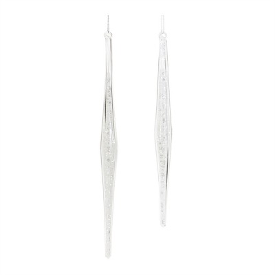 Clear Glass Icicle Drop Ornament (Set of 12)