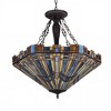 Chloe Lighting Saxon Tiffany-Style 3 Light Mission Inverted Ceiling Pendant Fixture 24`` Shade - 2 of 4
