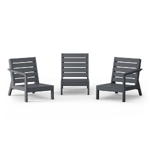 WestinTrends Avalon Outdoor Patio 3-Piece HDPE Deep Seating Sectional Sofa - 1 of 4