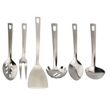 Darware Complete Serving Spoon & Utensil Set, 6pc; w Pasta Server, Fork, Spoon, Ladle, Etc
