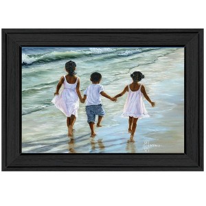 Running on the Beach Framed Wall Art,Home Decor Framed Print for Living Room, Bedroom & Farmhouse Wall Decoration by Georgia Janisse - 1 of 4