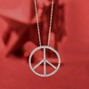 Ross-Simons 1.00 ct. t.w. Diamond Peace Sign Pendant Necklace in Sterling Silver - 2 of 3