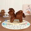 Whisen Toddler Rocking Horse for 1-3 Years Old, Soft Plush Fabric, Safety Belt & Footrests, Steel Frame Support - 2 of 4