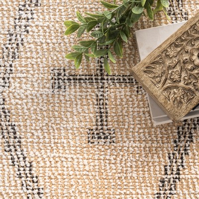 Handmade Trellis Charm Rectangular Wool-Blend 5' x 8' Rug in Beige