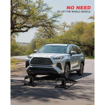 Heavy-Duty Hydraulic Car Ramps 5T Capacity - Adjustable 9.3-14 Inch Height for Cars, SUVs, and Light Trucks