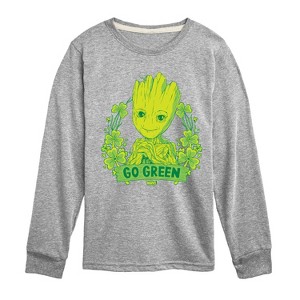 Boys' - Marvel - Groot Go Green St. Patricks Day Long Sleeve Graphic T-Shirt - 1 of 4